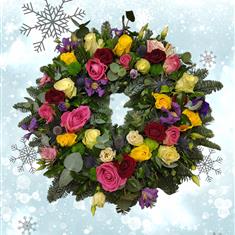 x Festive fresh flower Wreath x